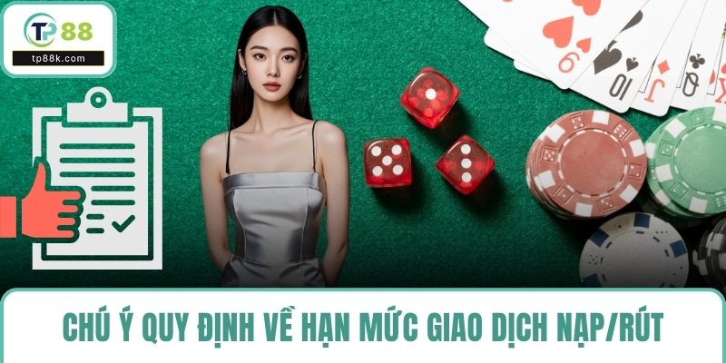 Chú ý quy định về hạn mức giao dịch nạp/rút