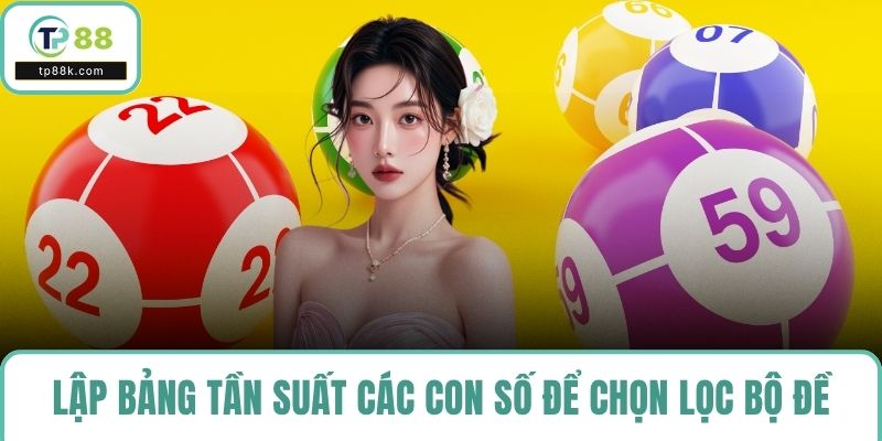 Lập bảng tần suất các con số để chọn lọc bộ đề chất lượng